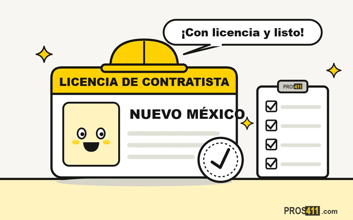 Licencia de contratista caricatura con casco, NUEVO MÉXICO