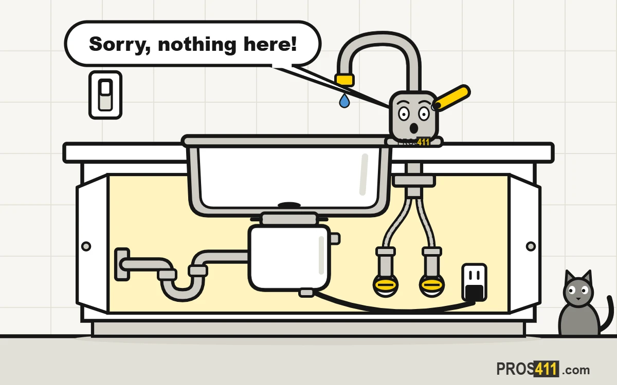 No water coming out of the faucet: what to check Cartoon kitchen faucet turned on with no water coming out